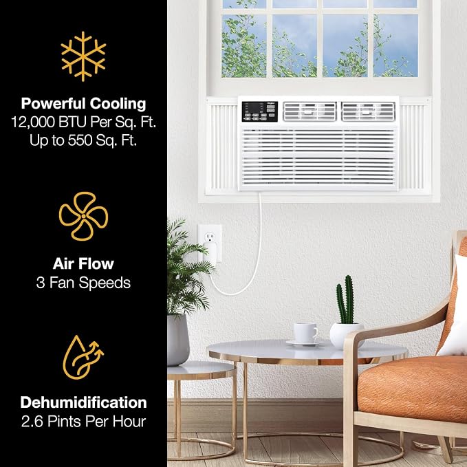 Whirlpool 12, 000 BTU 115V Window-Mounted Air Conditioner - Image 8