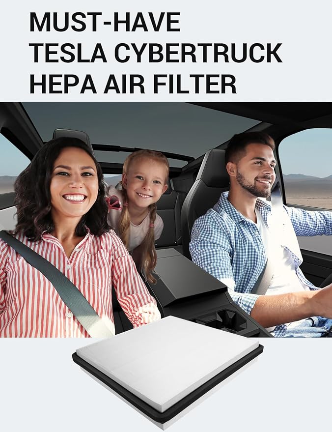 BASENOR 2026 Upgraded Tesla Cybertruck Air Filter HEPA Cabin Intake Air Filter - Image 9