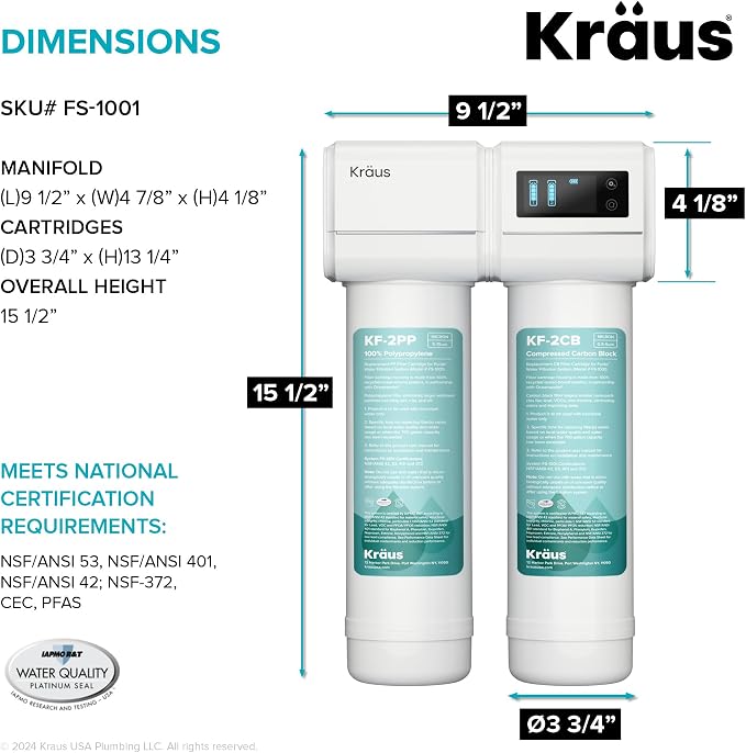 KRAUS Purita 2-Stage Under Sink Water Filtration System - Image 7
