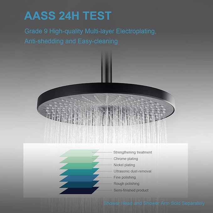 OFFO Shower Arm with Flange Ceiling Mount Replacement Rain Shower Head Straight Arm Ceiling-Mounted for Fixed Shower Head & High Pressure Rain, 6 in Oil Rubbed Bronze
