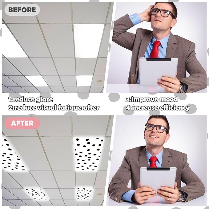6Pcs Classroom Light Covers for Fluorescent Lights, Magnetic 2x4 FT Ceiling - Image 5