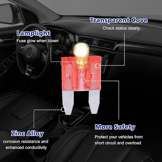 BUSY-CORNER Mini Blade Automotive Fuse Glow When Blown Smart Auto Glow Fuse - Image 7