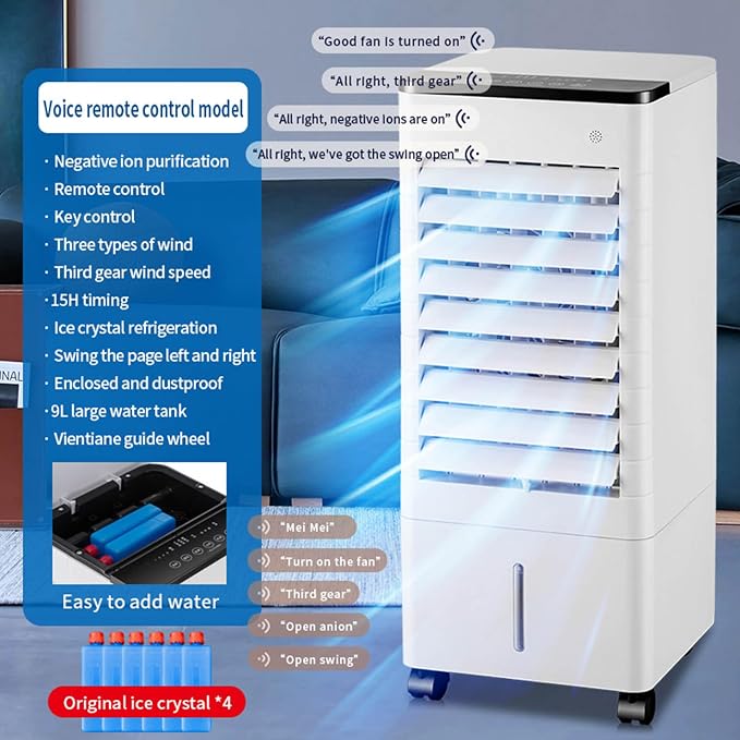Portable Air Conditioners 9L Evaporative Air Cooler LED Display Windowless - Image 2