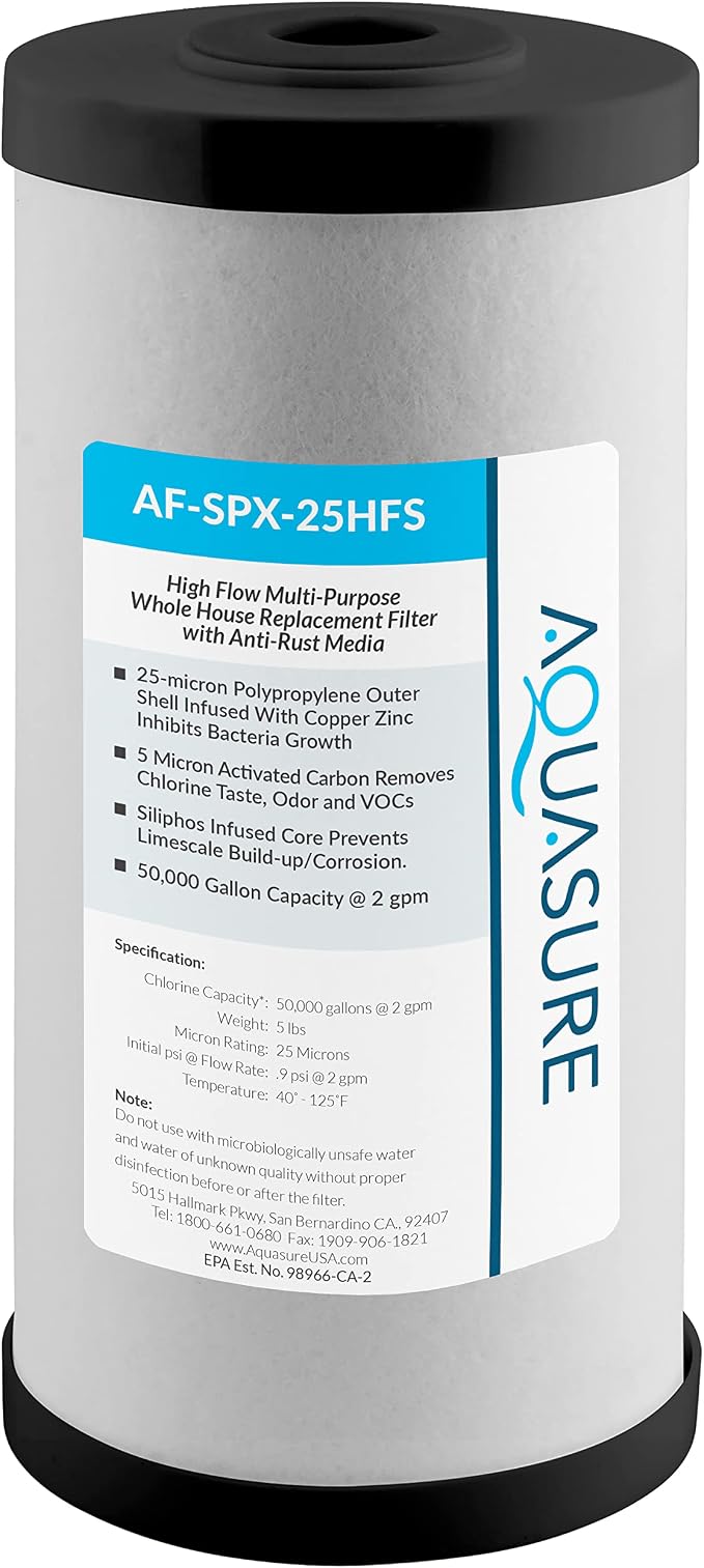 Aquasure Fortitude V2 Series AF-SPX-25HFS Sediment/Carbon/Siliphos Anti-Rust by Aquasure