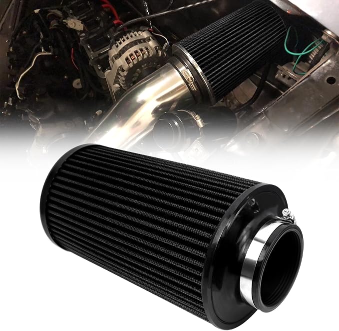 RYANSTAR 76mm 3" High Flow Round Tapered Cone Cool Air Filter Cleaner by RYANSTARRACING