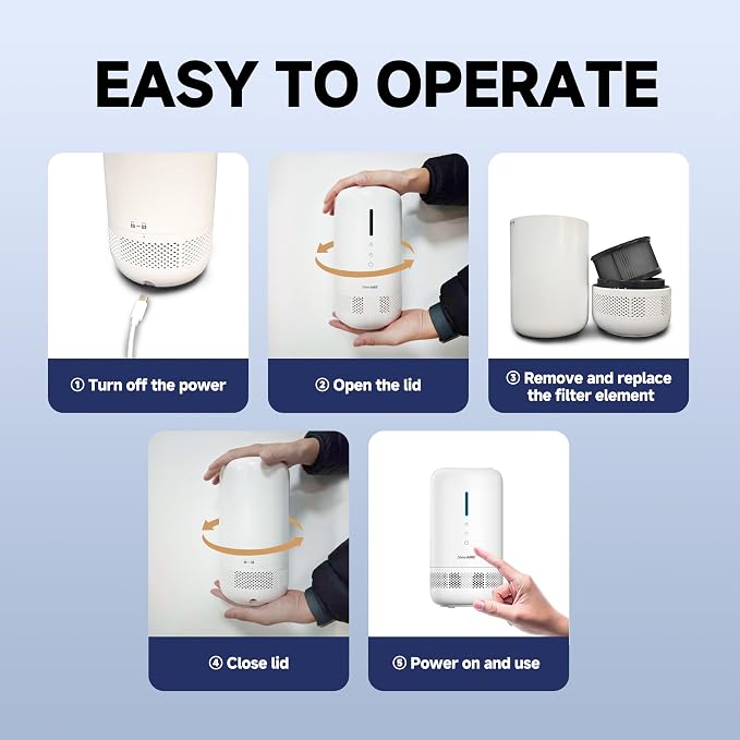 Portable HEPA Air Purifier Energy-Saving Mode, One Touch Operation, Lightweight - Image 9