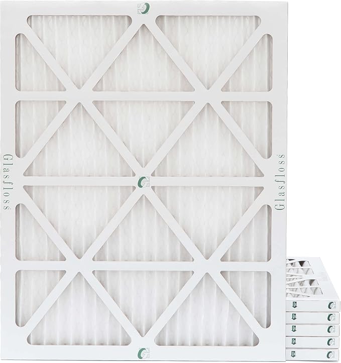 Glasfloss 21-1/2 x 23-5/16 x 1 MERV 10 Pleated Air Filters Box of 6. by Glasfloss