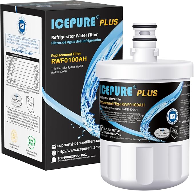 ICEPURE PLUS NSF53&42 Premium 5231JA2002A Refrigerator Water Filter Replacement by ICEPURE