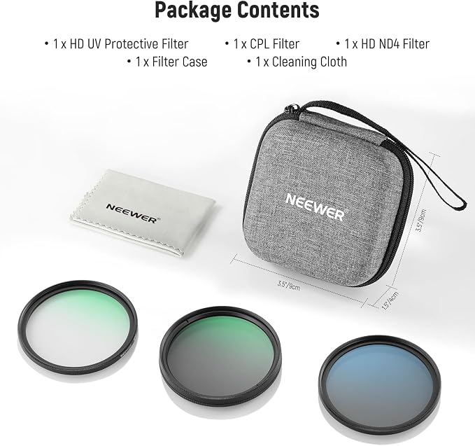NEEWER 46mm UV/CPL/ND Lens Filter Kit - Image 8