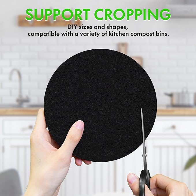 6.5 Inch Kitchen Compost Bin Filters Charcoal Replacement, ENLOY 12 Pack - Image 3