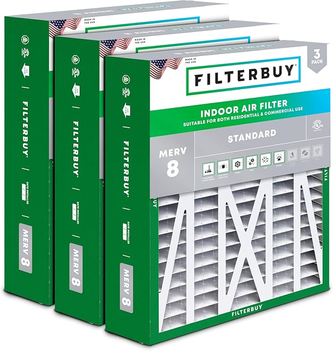 Filterbuy 20x23x5 Air Filter MERV 8 Essential Dust & Allergy Defense, Pleated by Filterbuy