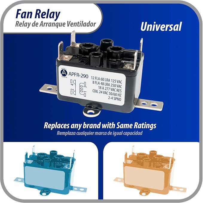 Appli Parts APFR-290 90-290, 24 VAC Coil, Heavy Duty Switching Fan Relay - Image 6