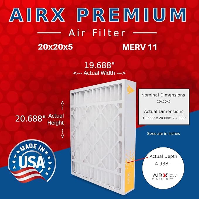 AIRX FILTERS WICKED CLEAN AIR. 20x20x5 Air Filter MERV 11 Compatible - Image 2