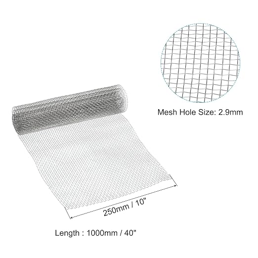 PATIKIL 40" L x 10" W Woven Wire Mesh, 8 Mesh 316L Stainless Steel Air Vent - Image 2