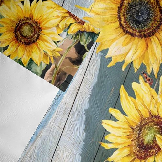 Cow Sunflowers Curtain Valances - Image 6