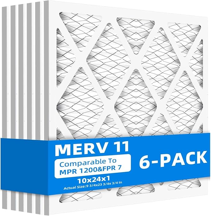 10x24x1 Air Filter, MPR 1200 & FPR 7, MERV 11 Pleated Air Filter by Chenzhit