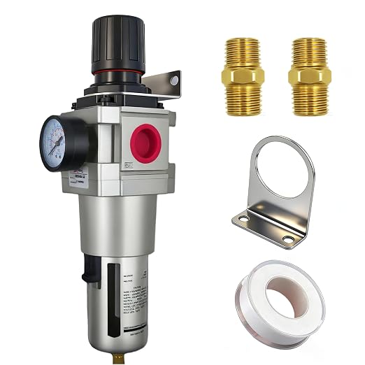 HengMinLingTong 1" NPT Compressed Air Filter Regulator Combo Piggyback by Unknown
