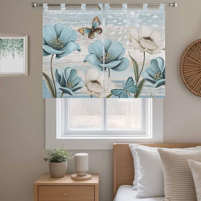 Spring Floral Bedroom Curtains 63 Inch Length, Window Curtains Tab Top - Image 9