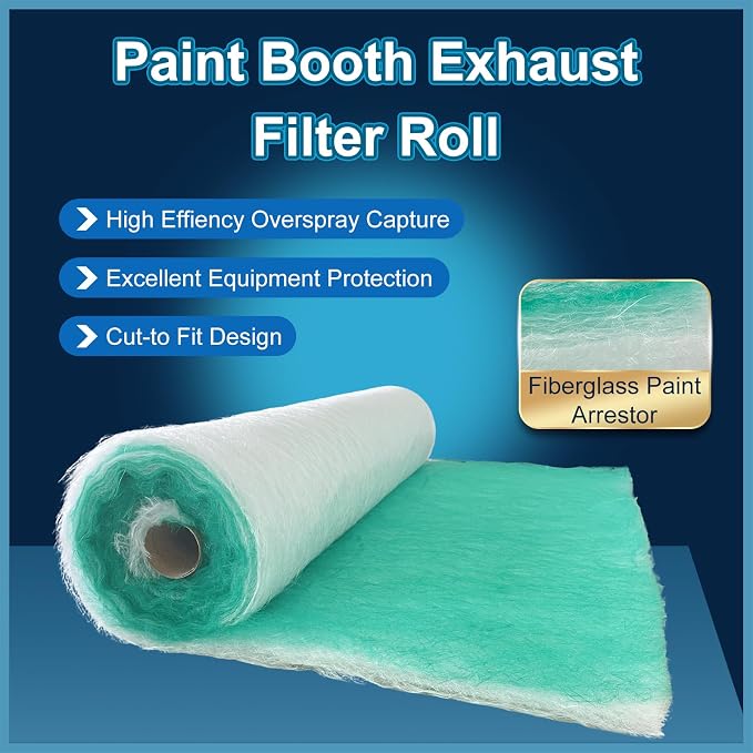 Paint Booth Exhaust Filter Roll 39.4’’ x 65.6ft, 2.4inch Thick Spray Booth - Image 2