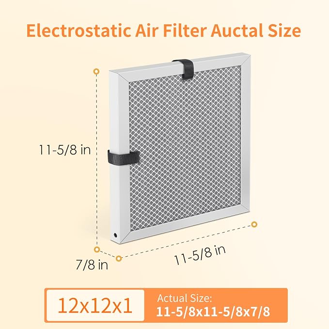 2-Pack 12x12x1 MERV 8 Reusable & Washable Electrostatic Air Filters - Image 2