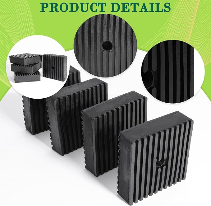 4 Pack Heavy-Duty Anti-Vibration Rubber Pads – Solid 4"x4"x1.2" | Noise - Image 6
