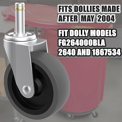 RILIDRI Replcament Casters for Brute Trash Bin Dolly Set of 10, 3-Inch Trash - Image 3