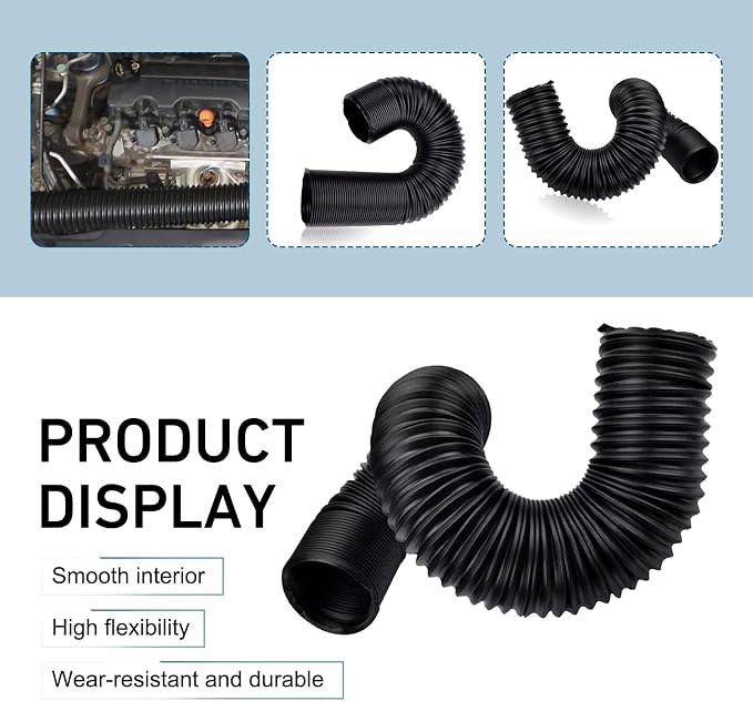 Car Air Intake Pipe, 2.5" Leak-proof Bendable Feed Expansion Hose - Image 4