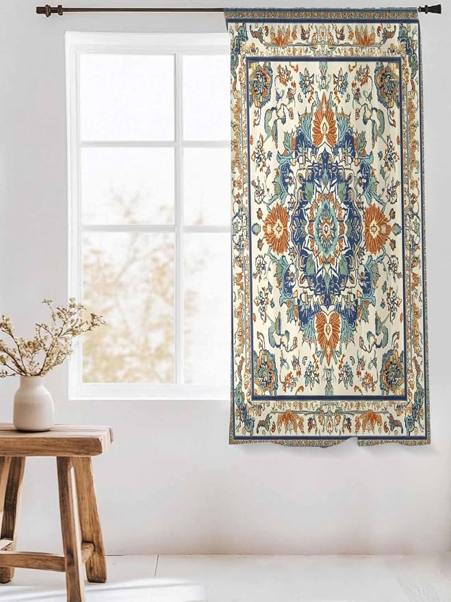 Sheer Curtains 72 Inches Long, Southwest Farmhouse Semi Sheer Curtains Light - Image 3