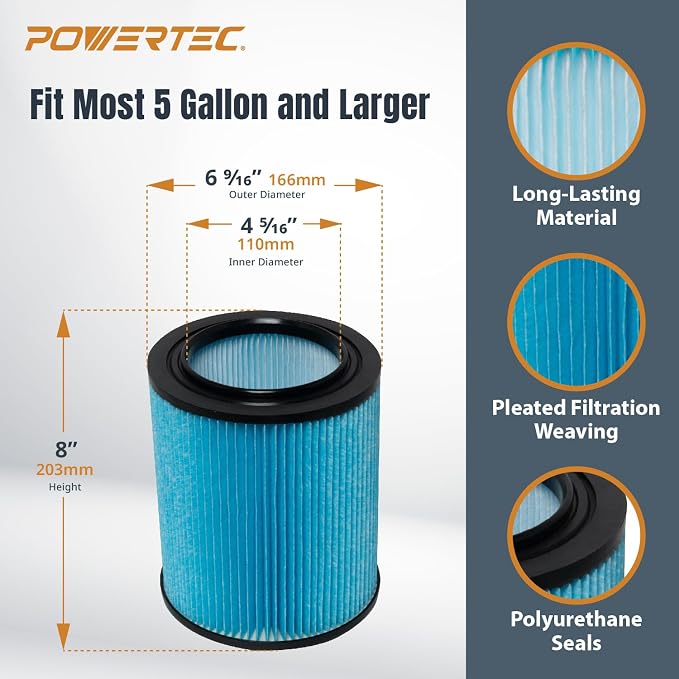 POWERTEC 17907 Cartridge Filter - Image 2