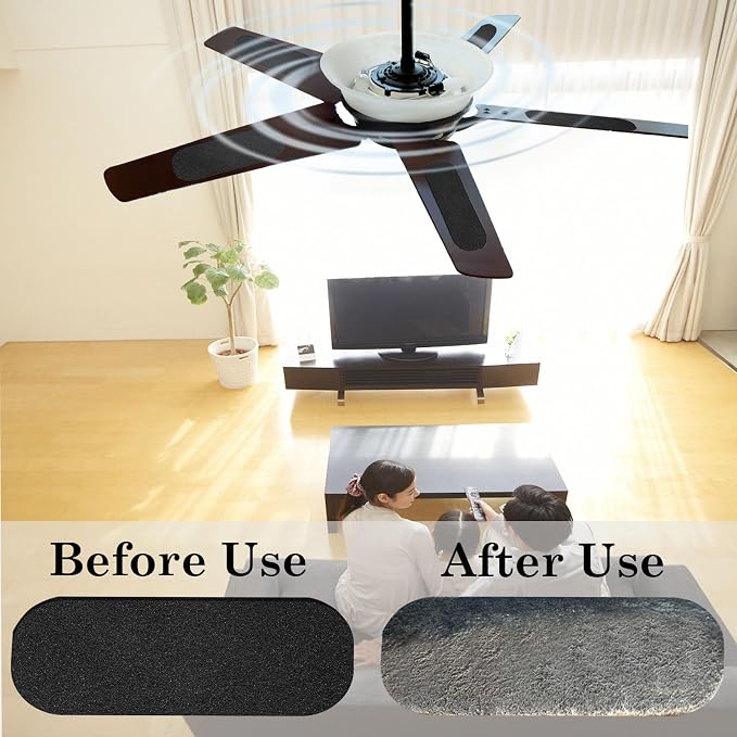 15 Pcs Ceiling Fan Filters for Blades, Easy-Stick Activated Coconut Shell - Image 5