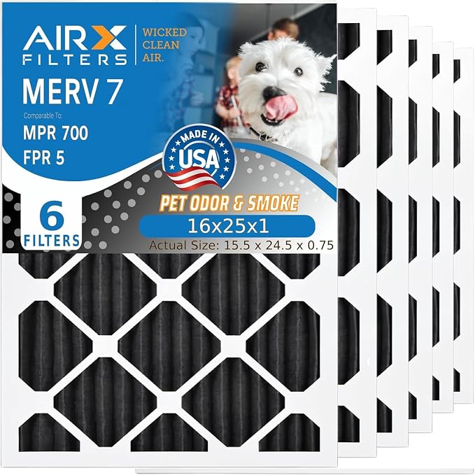 AIRX FILTERS WICKED CLEAN AIR. 16x25x1 Air Filter Odor Eliminator Carbon Filter by AIRXFILTERSWICKEDCLEANAIR