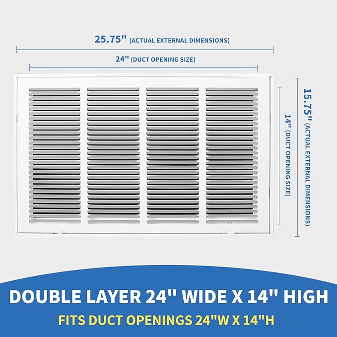 24 x 14 Return Air Grille, Return Air Vent Cover - Image 2