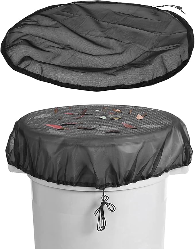 Rain Mesh Cover, Mesh Cover for Rain Barrels, Drawstring Leaf Filter Water - Image 2