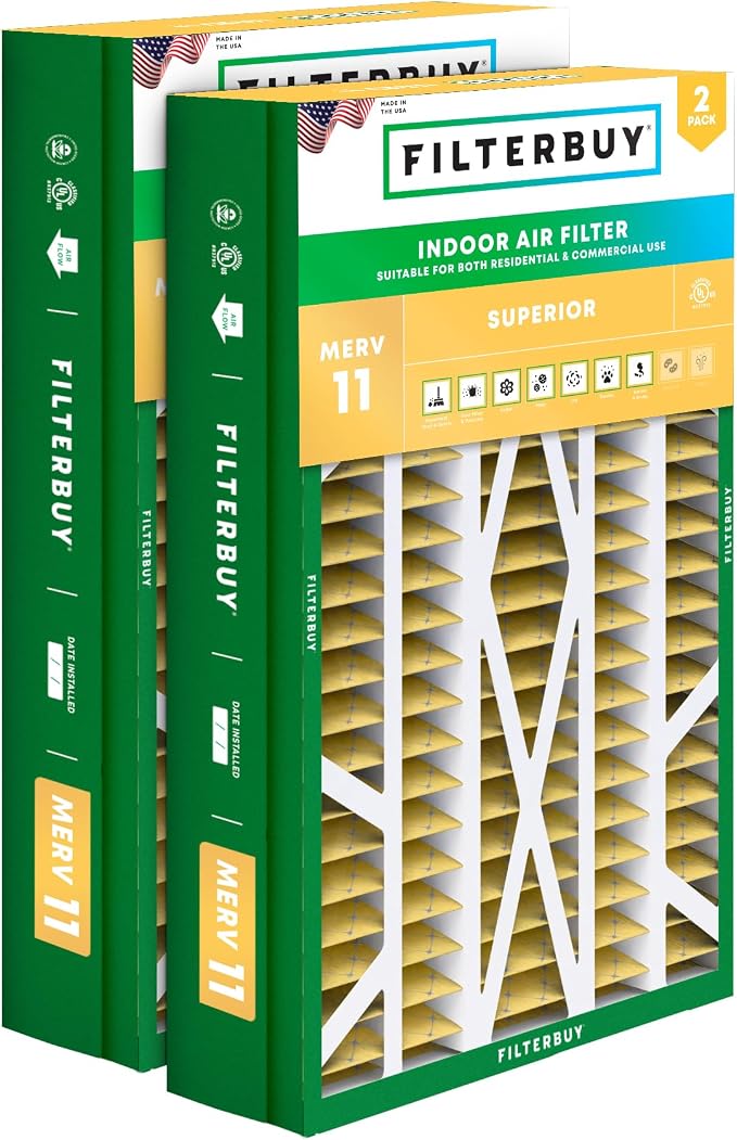 Filterbuy 14.5x27x5 Air Filter MERV 11 Superior Pet & Allergy Defense, Pleated by Filterbuy