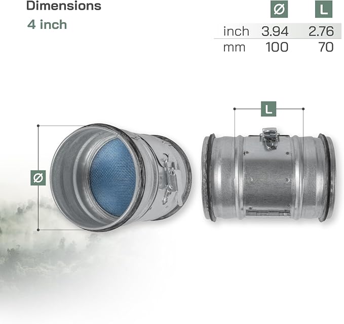 Vent Systems 4" Inch Inline Air Filter - Image 6