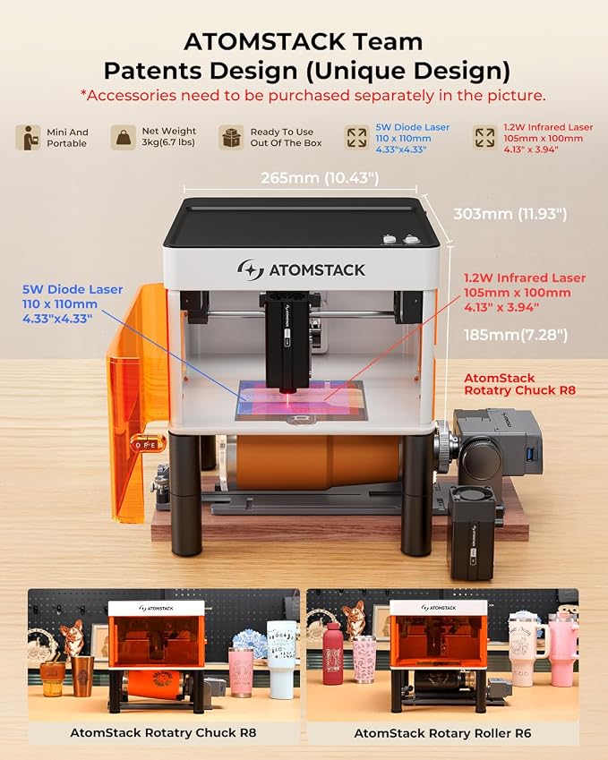ATOMSTACK P1 5W Laser Engraver, Laser Cutter, Unibody Laser Engraving Machine - Image 5