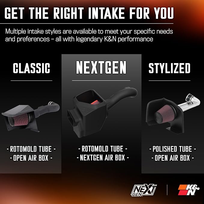K&N NextGen Cold Air Intake System: High-Flow Cotton Filter: Compatible - Image 14