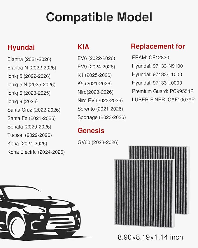 Puroma Cabin Air Filter with Activated Carbon, Replacement - Image 2