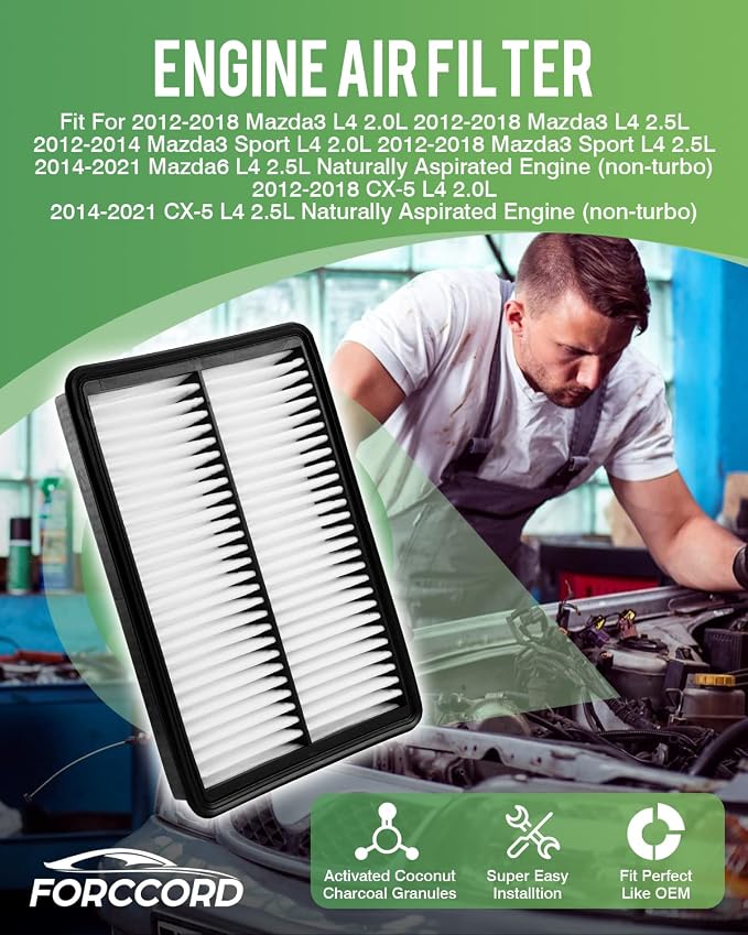 Cabin+Engine Air Filter Fit for CX-5, Mazda 3, Mazda 6 Not Turbo, Cabin Filter - Image 3