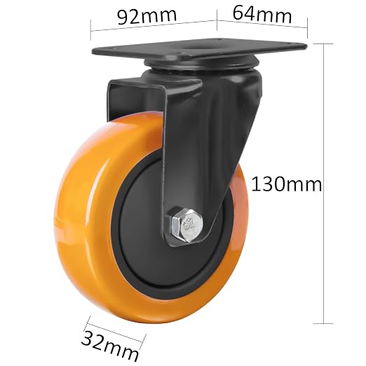 Finnhomy 4” Inch Swivel Casters Wheels Set of 4 Plate Casters Heavy Duty - Image 3