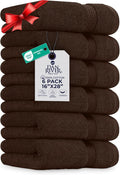 DAN RIVER 6-Pack Premium Hand Towels (16x28 Inches) - 100% Cotton, Ultra Soft, Lightweight, Highly Absorbent Towels for Bathroom, Spa, Gym, Salon, Hotel, and Travel - 550 GSM – Brown