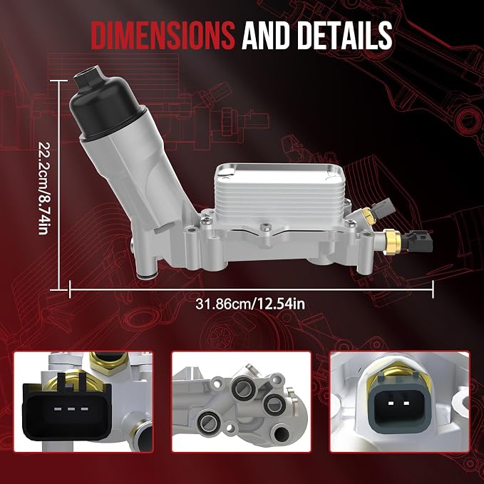 926-876 Aluminum Engine Oil Cooler Oil Filter Housing Adapter - Image 6