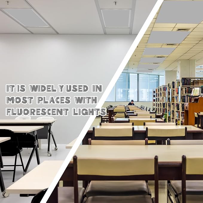 Amylove 4 Pcs Fluorescent Light Covers Classroom Ceiling Panels Light Filters - Image 3