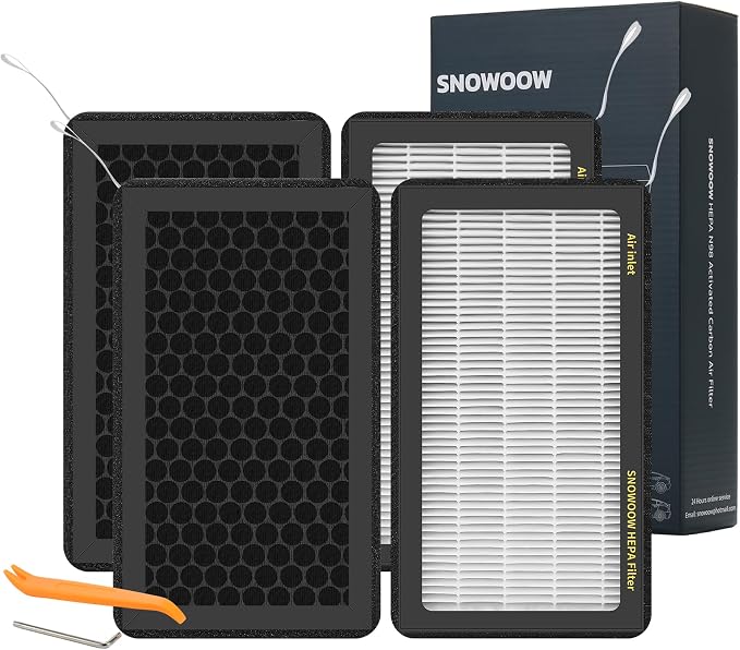 Tesla Model 3/Y HEPA Cabin Air Filter 4 Pack by SNOWOOW