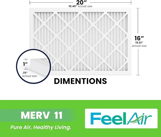 16x20x1 Air Filter – 6 Pack, MERV 11 Pleated HVAC & Furnace Filter, - Image 2