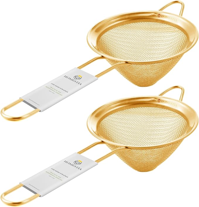 Homestia Fine Mesh Strainer for Kitchen, 304 Stainless Steel Cocktail Sieve by Homestia