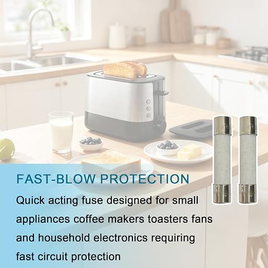 5-Pack 6×30mm 250V 6A Fast-Blow Ceramic Fuse, Quick-Acting Cartridge Fuse - Image 3