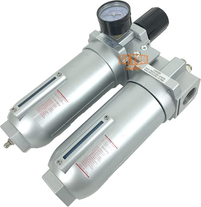 1" NPT SUPER DUTY Compressed Air In Line Filter Regulator Lubricator Oiler - Image 3