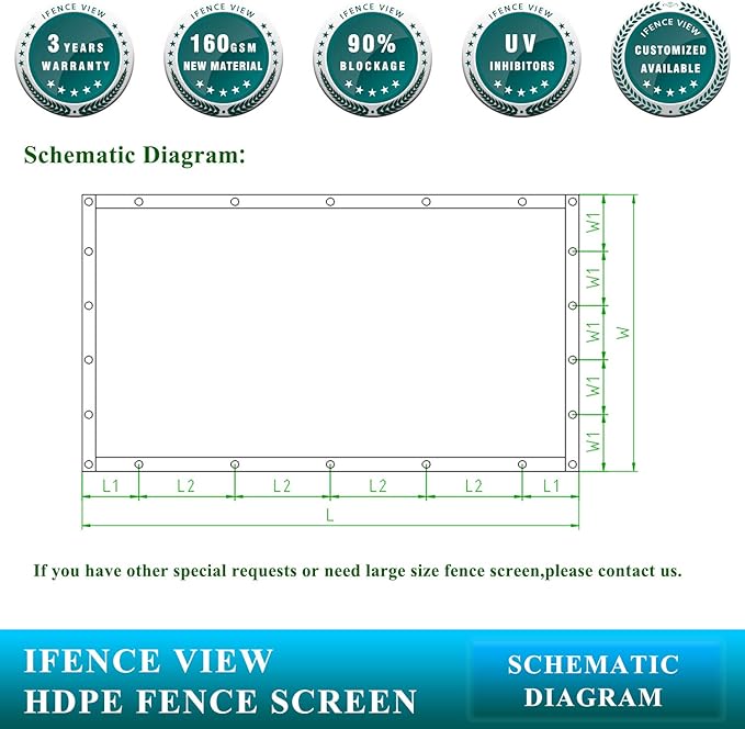 Ifenceview 6'x1' to 6'x100' Brown Shade Cloth Panels Fence Privacy Screen - Image 6