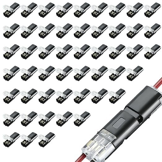 50 Pack Low Voltage Wire Connector, Led Strip Lights Double Wire Plug-in Led by DFCROMI
